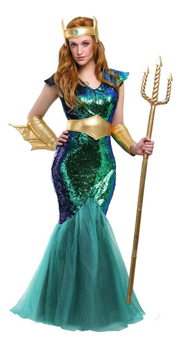 Disfraz De Princesa Sirena Neptuno For Adulto, Masculino Y Femenino