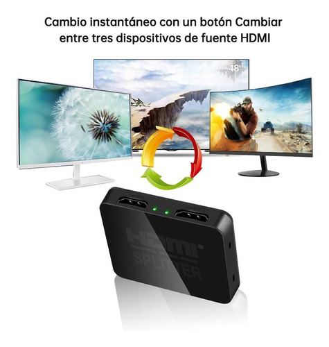 Imagen 7 de 7 de Splitter Minidivisor Hdmi 4k 1 Entrada Con 2 Salidas