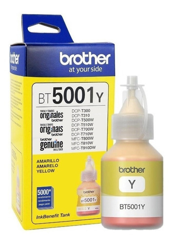 Botella De Tinta Brother Bt5001y Amarillo 5,000 Páginas