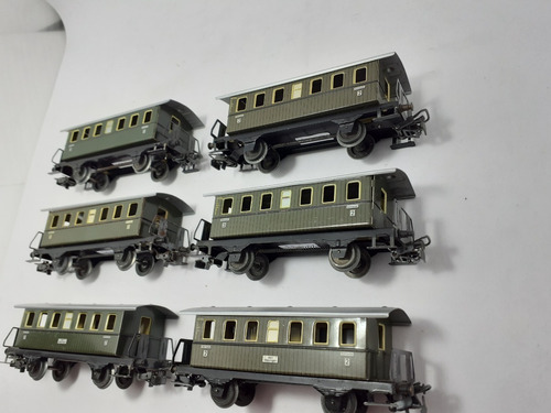 Imagen 10 de 10 de Nico 6 Antiguos Coches Pasajeros Marklin Metal H0 (fpm 05)