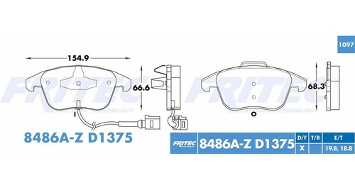 Imagen 2 de 5 de Balatas Delanteras Audi Q3 1.4l 2016-2018 Fritec