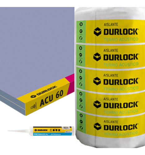 Kit Sistema Acustico Durlock Acu60 X 7.2m2 Revestimiento
