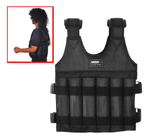 Max Loading 50kg Chaleco Ajustable Peso Chamarra Ejercicio