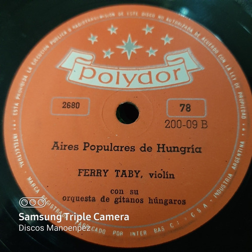 Pasta Ferry Taby Violin Gitanos Hungaros Polydor C142