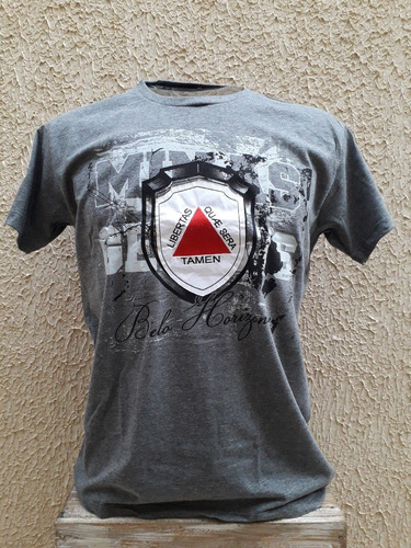 Camiseta Minas 3d... Cor Cinza Grafite Mescla