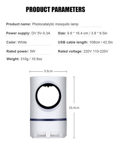 Usb Elétrico Led Mosquito Assassino Lâmpada Inteligente Op