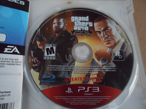 Ps3 Grand Theft Auto Episodes From Liberty City Incompleto