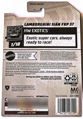 Lamborghini Sián Fkp 37 Arancio Atlas Hot Wheels