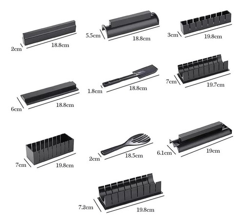 Kit Profesional Antiadherente Para Preparar Sushi(10 Piezas)