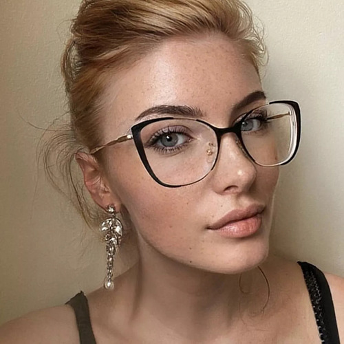 Mujer Lentes De Moda Transparentes Para Luz Azul Computadora