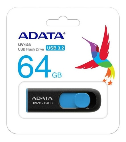 Imagen 5 de 10 de Pendrive 64gb Usb 3.0 Adata Uv128 Pc Tv Tablet Azul
