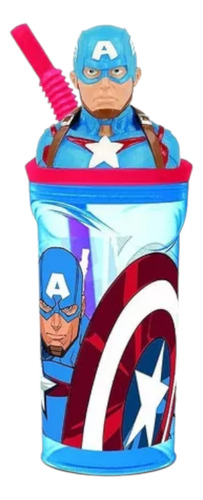 Vaso Infantil Con Sorbete Capitán América Marvel 