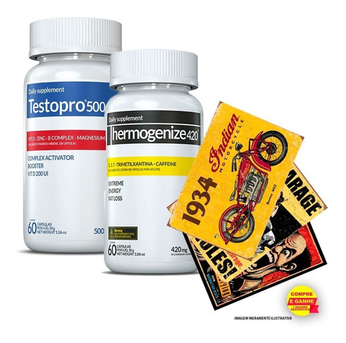 Testopro 500 + Thermogenize 420 - Inove Nutrition + Brinde