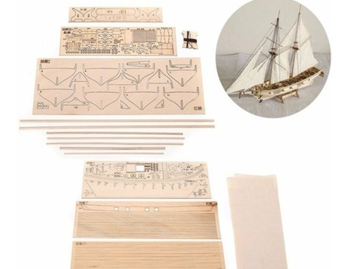 Barco A Escala De Madera Maqueta Ensamblaje Para Armar