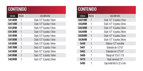 Juego Dados 6 Puntas Cuadro 1/2 Urrea 5421h 32811145