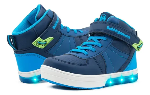 Bubble Gummers® Tenis Luces Bota Moda Niño Patineta Azul