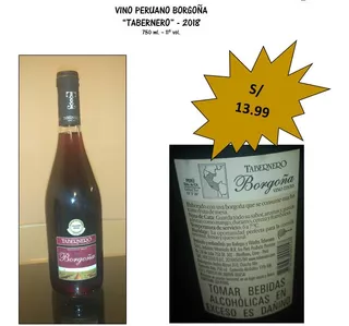 Vino Peruano Borgoña Tabernero - 2018