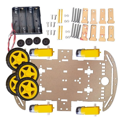 Kit Chasis Auto Robot 4wd 4 Motores Rover Desarrollo