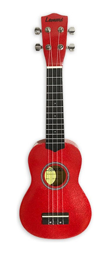 Ukelele Soprano Color Rojo Con Funda Leonard Uk5rd 