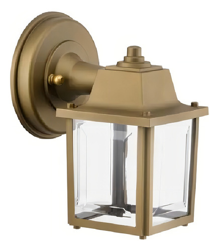 Luminária Arandela Parede Colonial Vintage Externa Quadrado Cor Ouro Velho