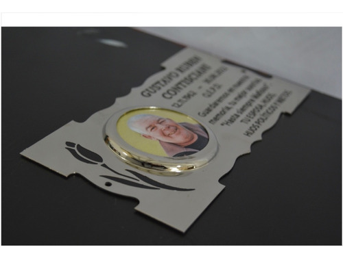 Imagen 7 de 10 de 2 Placas + Foto + Floreros + Cruz. Para Cementerio, Lapidas.