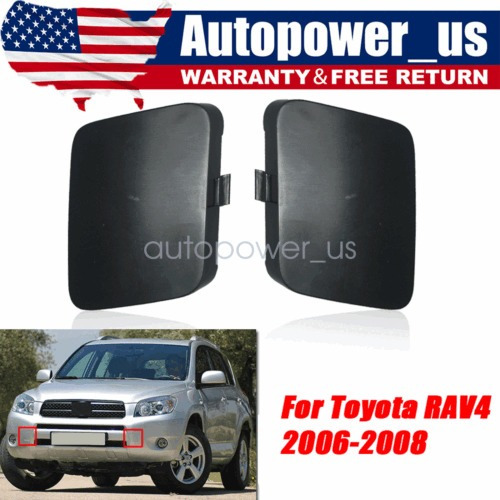 2pcs Front Bumper Tow Hook Cover Cap For Toyota Rav4 200 Tta