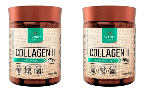 2x Collagen Ii 40mg - Colágeno Tipo 2 (60 Caps) - Nutrify