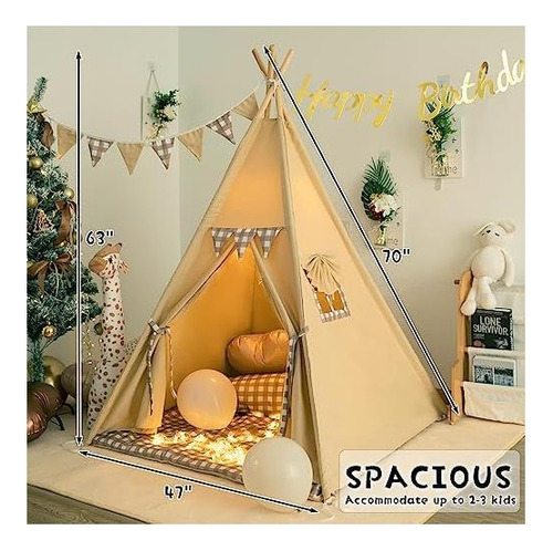 Tenebud Tiepee Tent Con Luces De Hadas De Bunting Bunting De