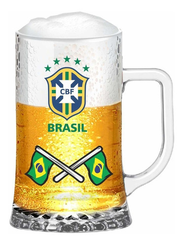 Caneca De Choop Personalizada De 500ml Vidro Brasil 