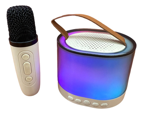 Parlante Karaoke Portátil Bluetooth Rgb + Microfono Novedad