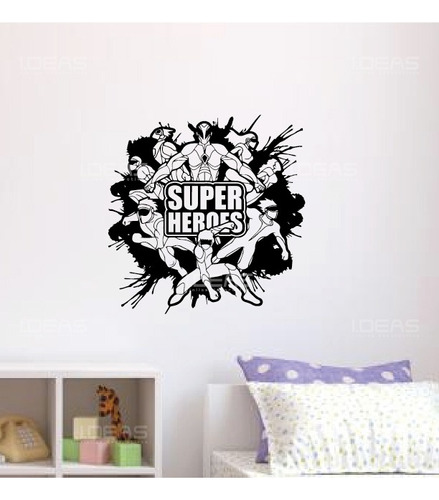 Vinilo Decorativo Infantil Super Heroes Pegatina De Pared