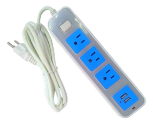Regleta Eléctrica De 3 Enchufes Y 2usb. Ilum-ven
