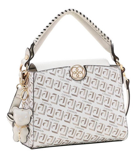 Bolsa Feminina Transversal Chenson Art Monograma Cor Off White