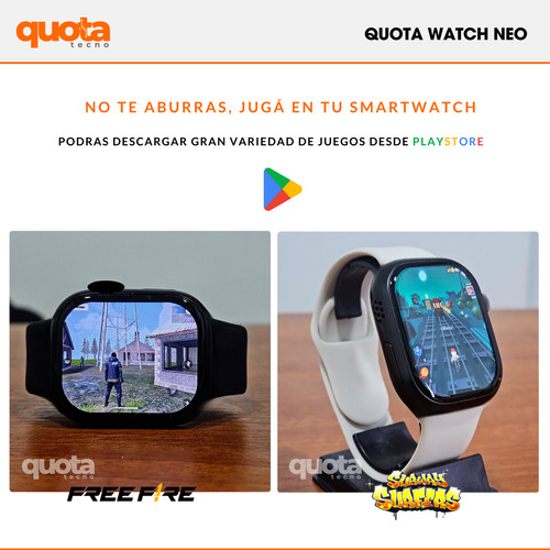 Smartwatch Neo Google Wifi Spotify Mujer Llamadas Deportivo Negro