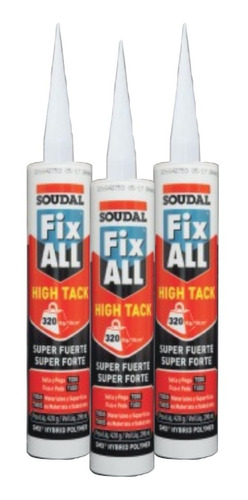 Soudal Fix All High Tack - Adhesivo Reparador Albercas 3 Pza