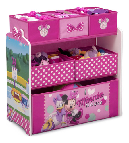 Mesa Y Dos Sillas Con Organizador De Minnie Mouse Deltac Color Rosa Chicle
