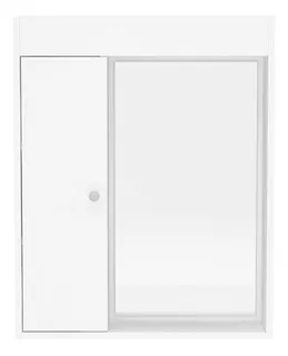 Mobi Gabinete Para Baño 60cm Madera Con Espejo Hermes Blanco