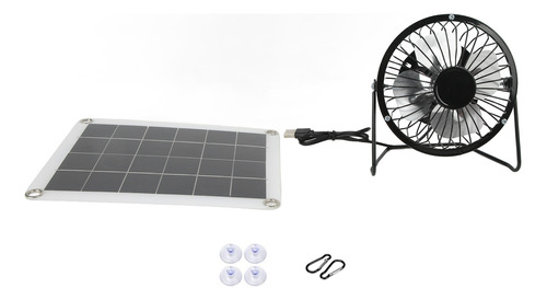 Ventilador De Energía Solar De 6 W Y 5 V, Doble Interfaz Usb