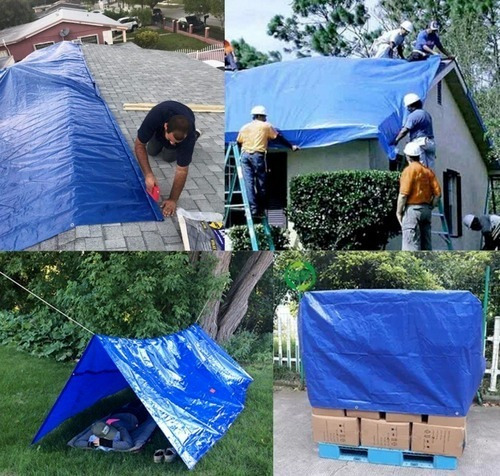 Lona Azul 10x10 Cobertura Camping Tenda Telhado Obra