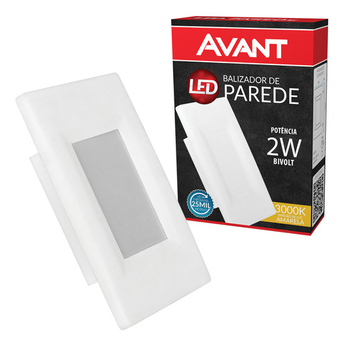 Balizador Led 4x2 Avant 2w Bivolt Branco Quente 3000k