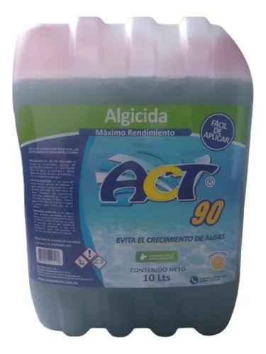 Algicida Líquido Para Alberca 10 Lts Act 90