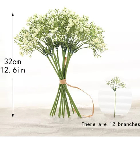 Para 1 Unidad De 12 Gypsophila Romántico Artificial Nubes