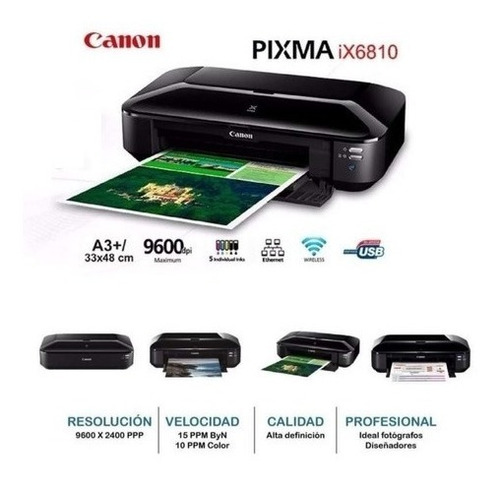 Imagen 3 de 4 de Impresora Fotográfica Canon Tinta A3+ Pixma Ix-6810 Wifi