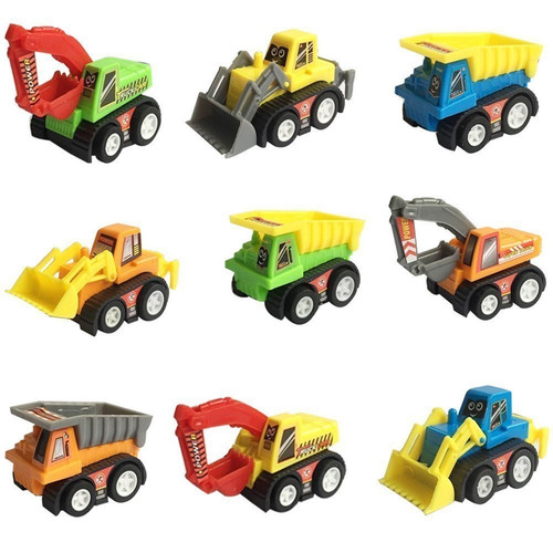 Mini Kit Push Pull Back Car Model Set 9 Piezas De Plástico V