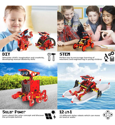 Tomones Kit De Robot Solar 12 En 1 Ciencias Kit De Robot Ste