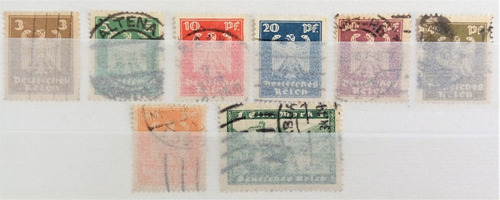 Alemania Reich, Serie Yv 348-355 Águilas 1924 Usada L15201