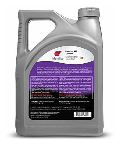 Imagen 3 de 4 de Idemitsu Atf Tipo Hp Transmission Fluid - 5 Quart (30040099-