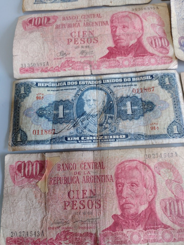 12 Cédulas Antigas Do Brasil E Argentina Para Lote Coleção (Usado)