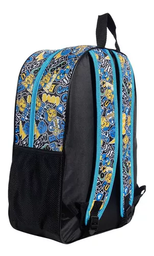 Mochila de Rodas Escolar Brancoala Games com parte térmica - Azul