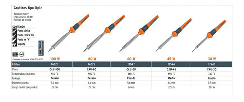 Repuesto Punta Para Cautin Truper R-cau-80 80 Watts 12723